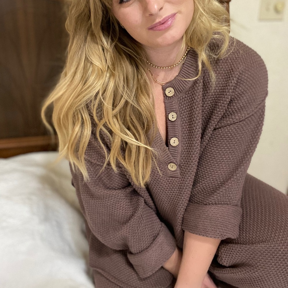 hailee sweater set gulf cocoa